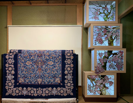 ESFAHAN wool&silk  BAGHER SEIRAFIAN パルデサイズ 静寂と格式が息づく日本の和室に黄金比サイズのバゲル セイラフィアンの高密度ノットで織りあげられた一枚が安らぎと気高さをもたらし贅沢に調和しています。