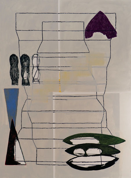 Mike Lankes l Öl und Pigment Stick auf Leinwand l 220 x 155 cm l 2016