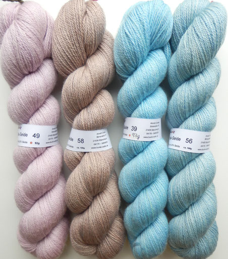 Merino-Yak-Seide Wolle handgefärbt