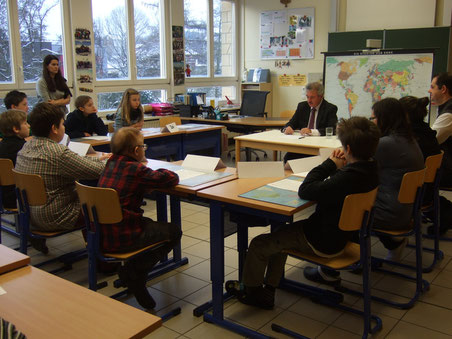 Außenminister Jean Asselborn zu Besuch in unserer Klasse (24. Januar 2013)