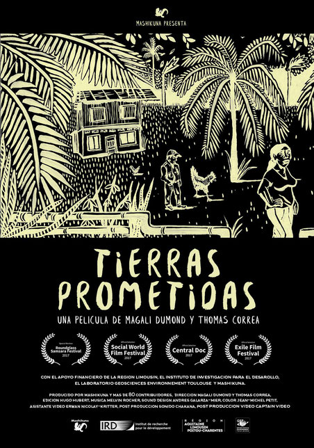 Affiche réalisé d'un film documentaire "Tierras prometidas" de Thomas Correa et Magali Dumond, 2017