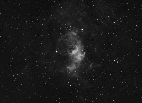 NGC 7635 Bubble-Nebel Ha-Aufnahme, Baader 7nm Ha-Filter