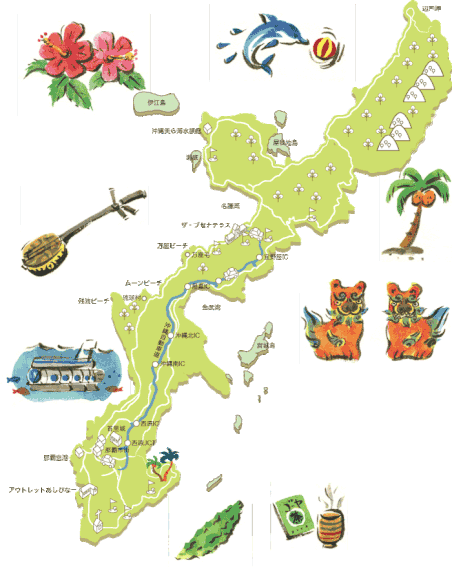 沖縄イラストマップ