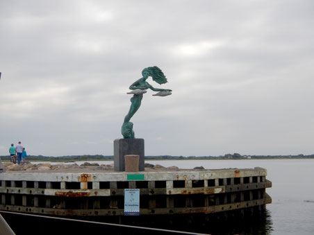 Skulptur "Elle" von Poul R. Weile im Bogenser Hafen, Dänemark, 1997, Kunst im öffentlichen Raum