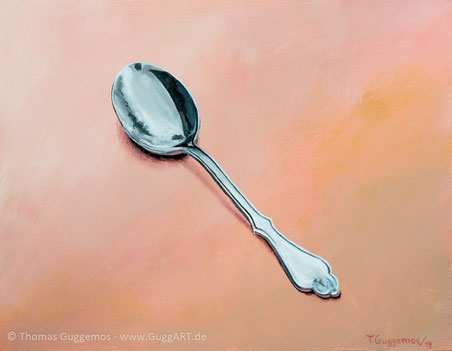Löffel malen mit Acryl - Realistische Acrylmalerei