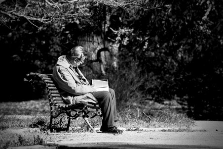 man sitting on a bench