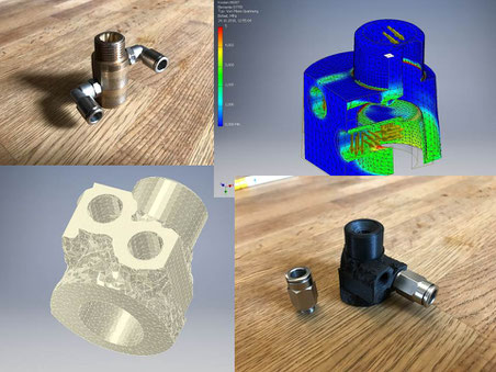 Topologieoptimierung von Bauteilen mit Autodesk Inventor und anschließender 3D Druck mit Durcktest bei B&M Maschinenbau GmbH in Hannover