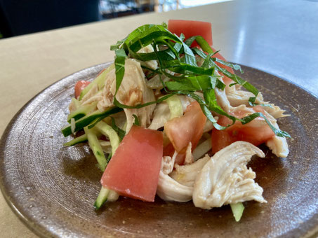 鶏むね肉と夏野菜のさっぱりポン酢和え