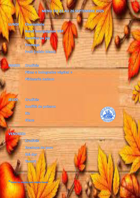 MENU CANTINE