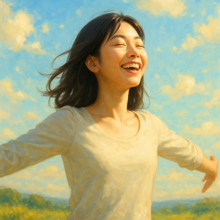 パニック障害や恐怖症から癒されて自由になった女性のイメージ画像