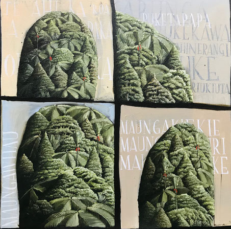 'Volcanic Auckland', 50 x 50 cm, Oil on canvas, 2018