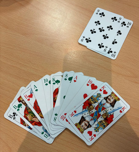Grand Ouvert von Frank Eisold in Vorhand zu Spiel 45 in Serie 7 --> nur durch dieses Spiel und einem weiteren Grand mit 2 Schneider in Spiel 48 hat es für ihn zur sicheren Qualifikation für die 68. DEM in Langenhagen (Hannover) gereicht.