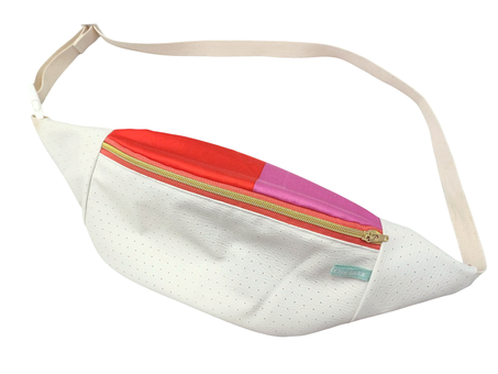 Cross Body Bag 80s Design weiß orange pink