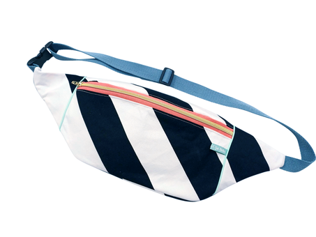 Bauchtasche 80s Style Colour Blocking schwarz weiß