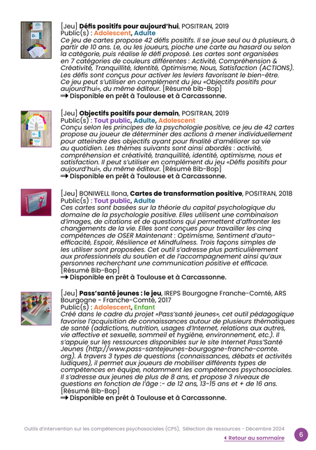 Compétences psychosociales. CPS. Ressources gratuites. PDF gratuit. Jeux. Outils. Livres.
