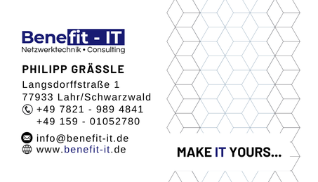 Kontaktdaten Benefit-IT Lahr/Schwarzwald - Netzwerktechnik & Consulting