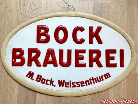 Bock - Bräu Weissenthurm - Pappaschild  Koblenz Weissenthurm um 1900  Hersteller Carl Thomas Plakatfabrik Cöln , 49 x 31 cm 