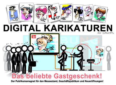 virtueller Schnellzeichner für Geburtstag & Firmenfeier, online Karikaturen, Schnellkarikaturist für Betriebsfeste in Berlin, Betriebsfeste, Betriebsfeier, Weihnachtsfeiern, digitale Karikaturen auf Zoom präsentiert. Live Schnellzeichner buchen!