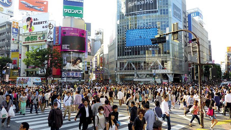Tokio Reisetipps & Geheimtipps: Die Shibuya Kreuzung von unten...