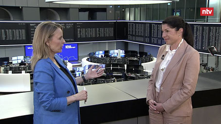 Einschätzug der Auswirkungen der US-Zölle im Interview bei NTV mit der Finanzberaterin Melanie Schneider von Eloquent Invest und Nancy Lanzendörfer