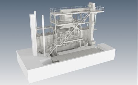 Hanger type blasting machine frontside