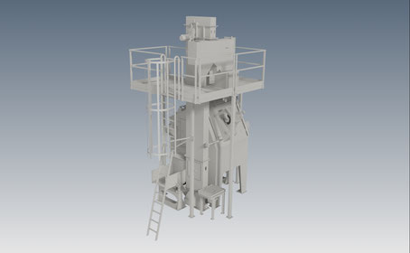 Drum blasting machine sideview