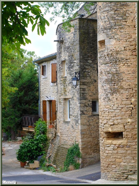 Ruelle verdoyante et vieilles façades - Goult, Lubéron - Vaucluse (84) 