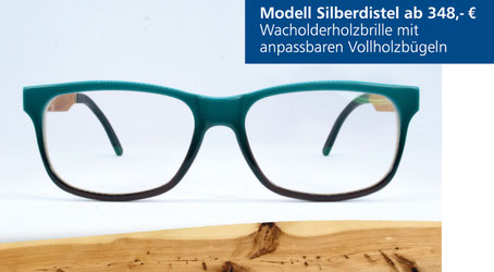 Wacholderholz-Brille Modell Silberdistel