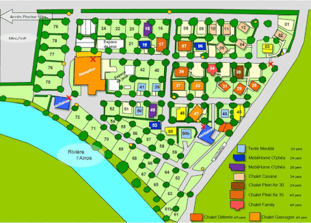 camping gers arros - presentation plan