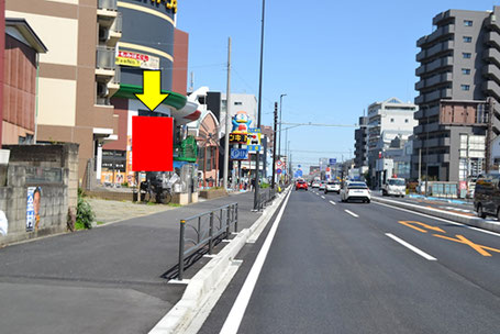 国道1号上り　幸区神明町・貸し看板