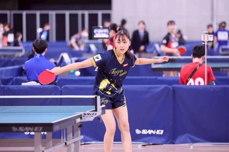 各ゲームでリードを奪うも、あと一本が遠かった本間(写真提供:卓球メディアRallys)