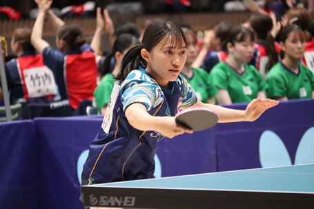 ラリー戦で粘り強く戦った主将の佐藤(写真提供:スポーツ東洋)