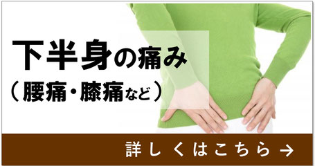 当院で対応できる症状　下半身の痛み　腰痛　膝痛　ぎっくり腰　ヘルニア　名古屋市天白区の鍼灸院、大根治療院　詳しくはこちら