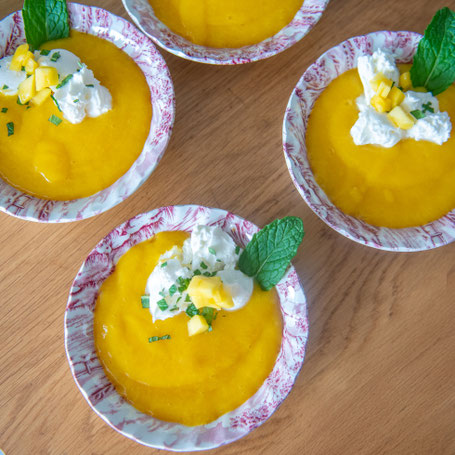Recept voor mangomousse van Chantel van Eijsden, ayurvedische kok
