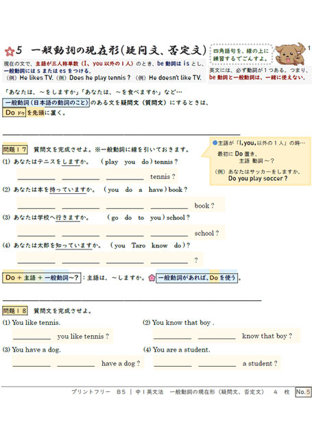 英語プリント 中１ Iidakoji ページ