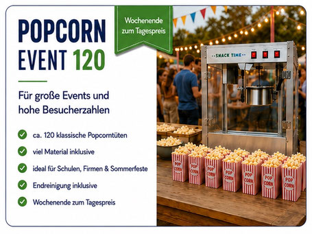 Popcorn Event 120 Komplettpaket mit Popcornmaschine und klassischen Popcorntüten für große Events