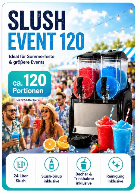 Slush Event 120 Komplettpaket mit 24 Liter Slush für ca. 120 Portionen bei 0,2-l-Bechern