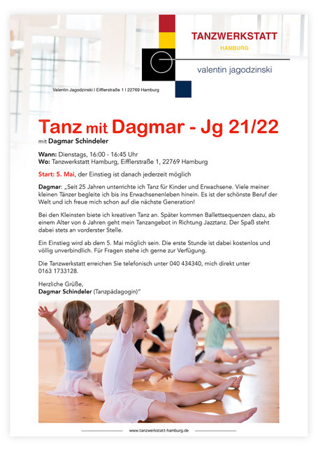 Kindertanz Tanz für Kinder Tanzwerkstatt Hamburg 