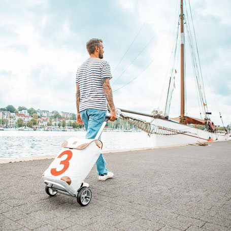 Taschen aus Segeltuch Segeltuchtaschen Trolleys aus Segeltuch von 360°, 727 Sailbags, NoFish & Canvasco