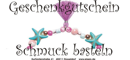 Geschenkgutschein und Wertgutschein Schmuck basteln Düsseldorf ab 15 Euro