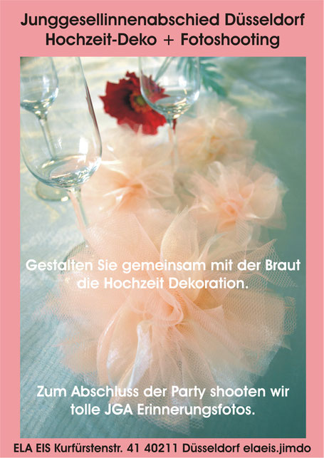 JGA Junggesellinnenabschied Party Idee Feiern Fotoshooting ELA EIS Düsseldorf NRW