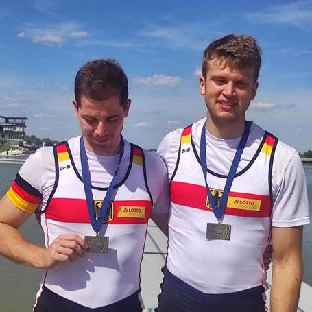 Jonas Gelsen und Marc Weber gewinnen im Doppelzweier EM-Bronze