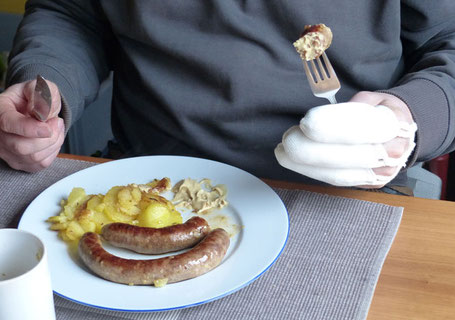 eine Gabel halten- das geht schon mal wieder...