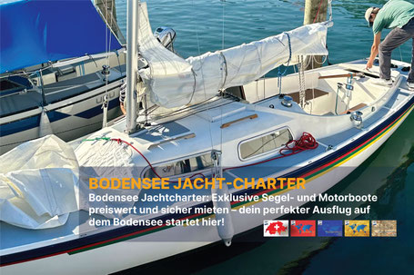 Segeljacht am Steg auf dem Bodensee – Bodensee Jachtcharter mit exklusiven Segel- und Motorbooten, preiswert und sicher mieten für Tagesausflüge und Törns.