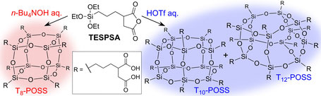 図7　コハク酸無水物構造を有するシランカップリング剤の加水分解/縮合反応によるカルボキシル基含有POSSの合成