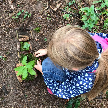 Kinder spielen im Wald am Pointnerhof