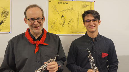 Ecole de musique EMC à Crolles - Grésivaudan : Jeune musicien lors d'un cours individuel de hautbois.