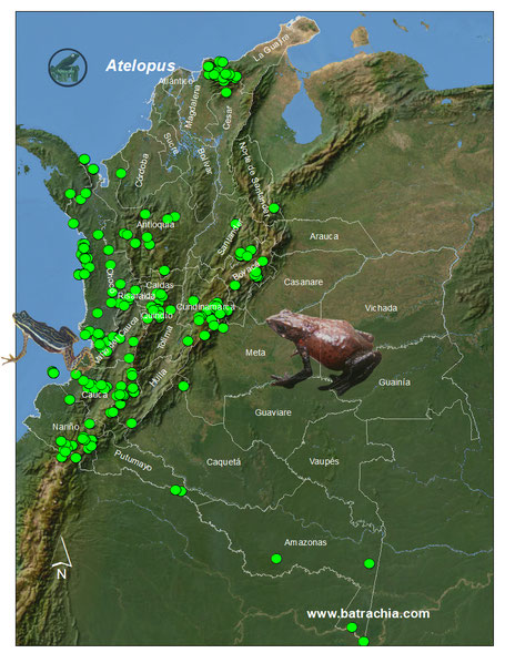 Distribución de los registros en Colombia