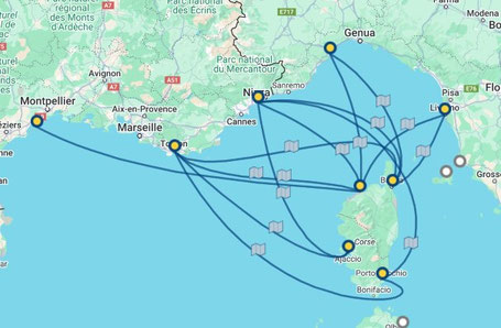Corsica Ferries Routen nach Korsika 2026