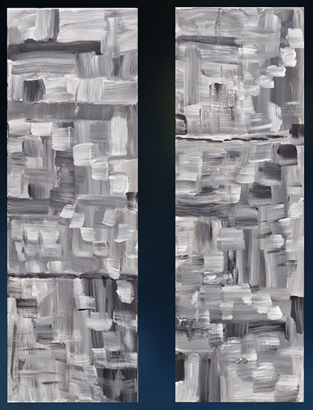 Diptych! (black and white), 120x40 cm.